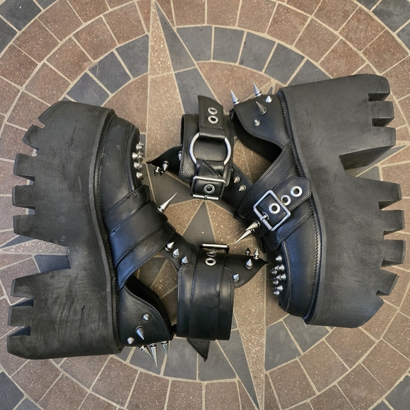 Widow Dolls Kill Punk Paradox Spiked Platform Booties - Picture 6 of 14